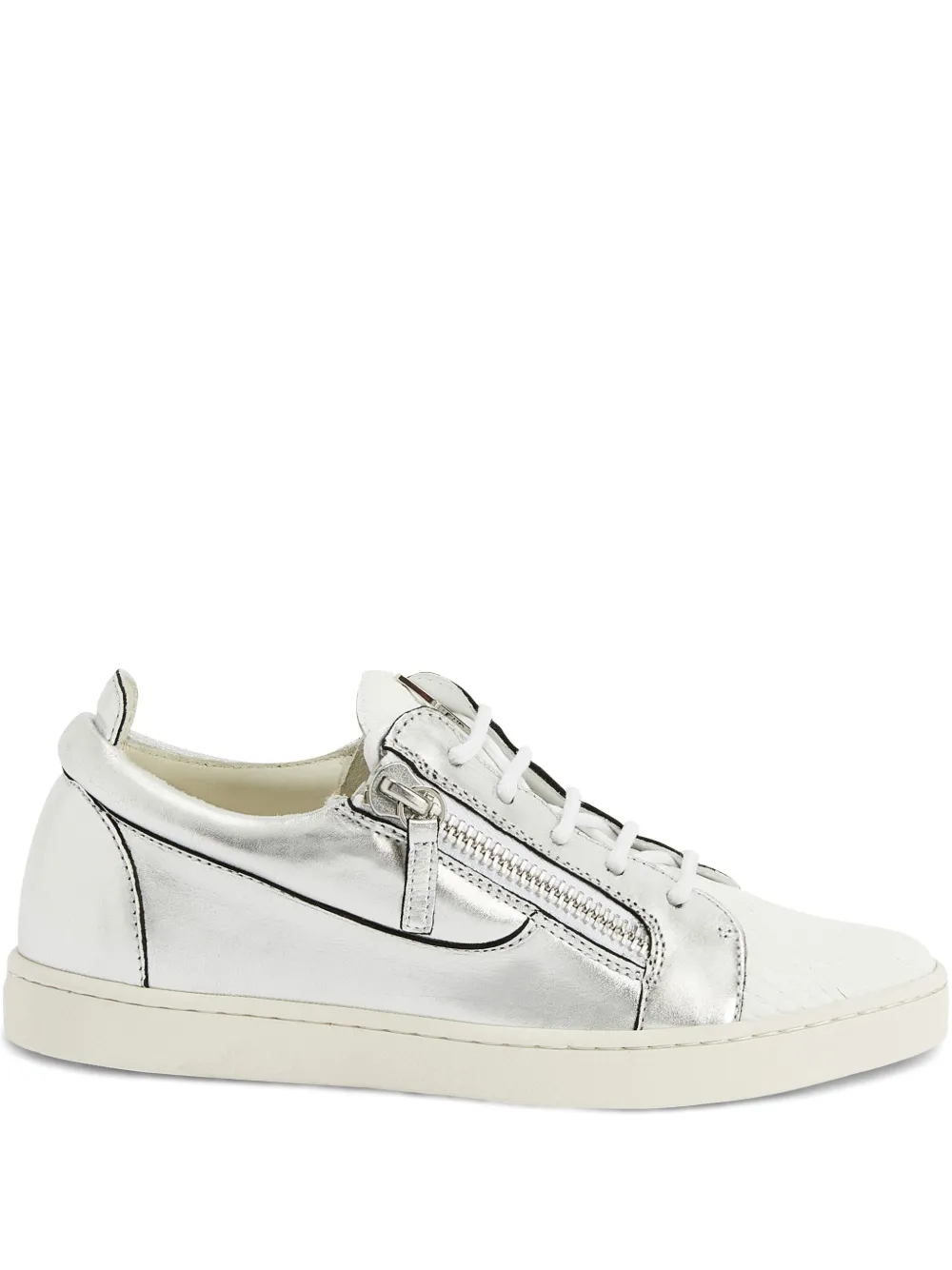 Giuseppe Zanotti Nicki Metallic Sneakers In Silver