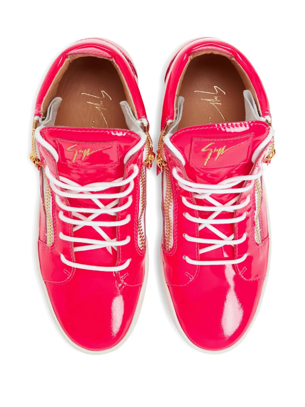 Giuseppe Zanotti Kriss zip-fastening patent leather sneakers Pink