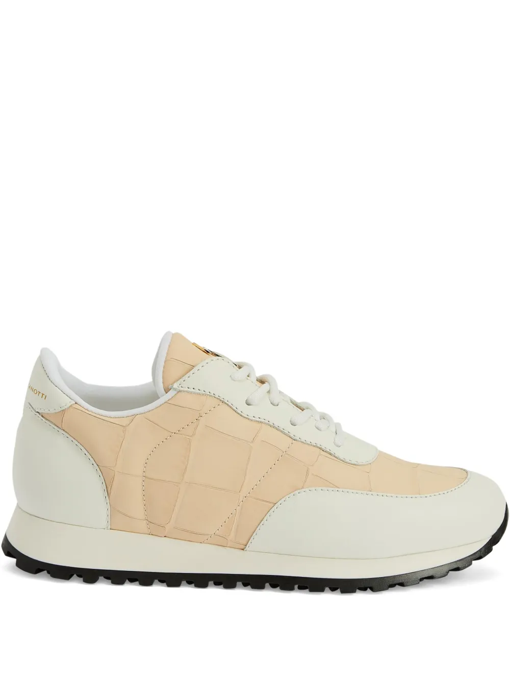Giuseppe Zanotti Jimi crocodile-effect leather sneakers Beige