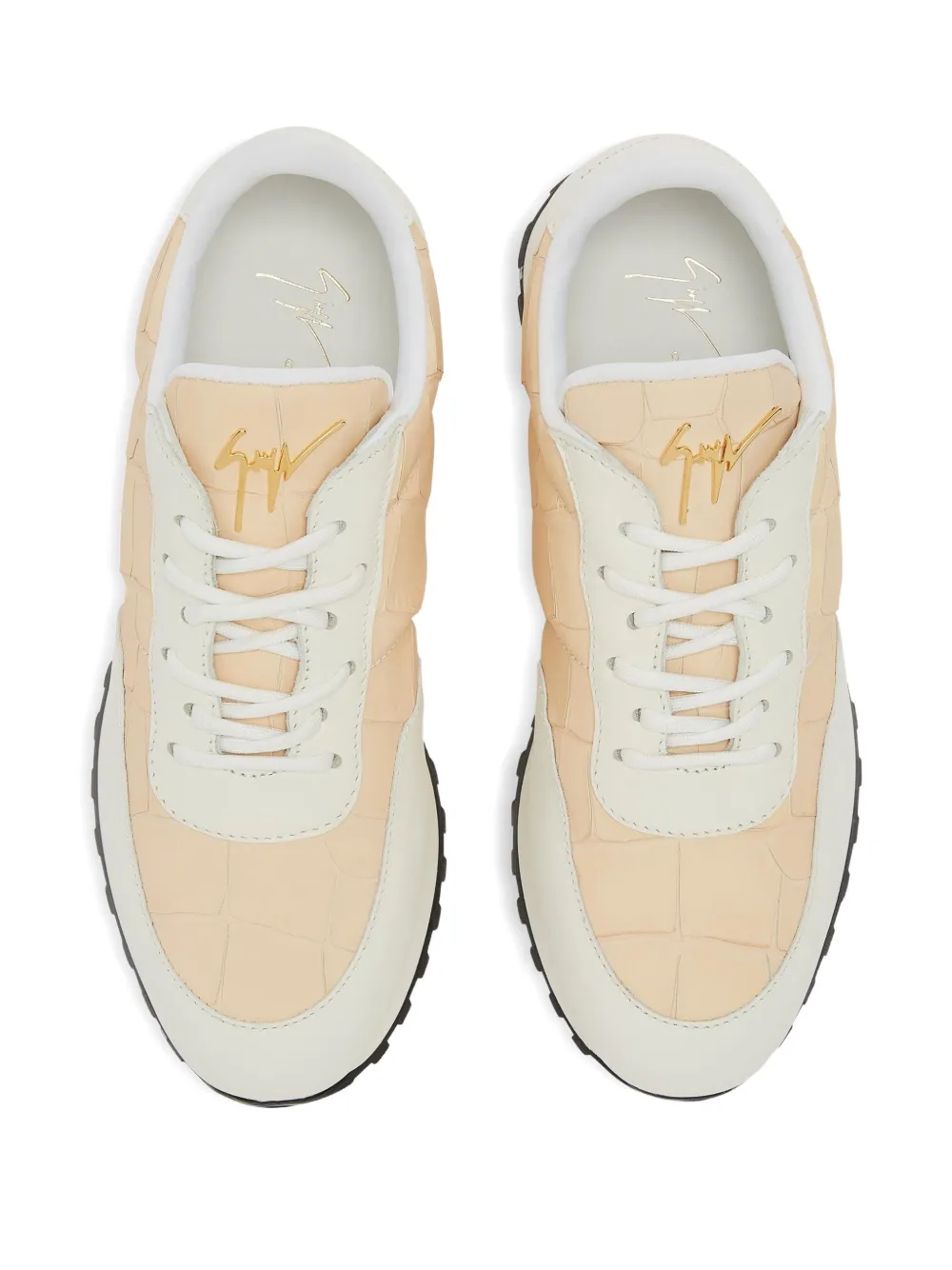 Giuseppe Zanotti Jimi crocodile-effect leather sneakers Neutrals