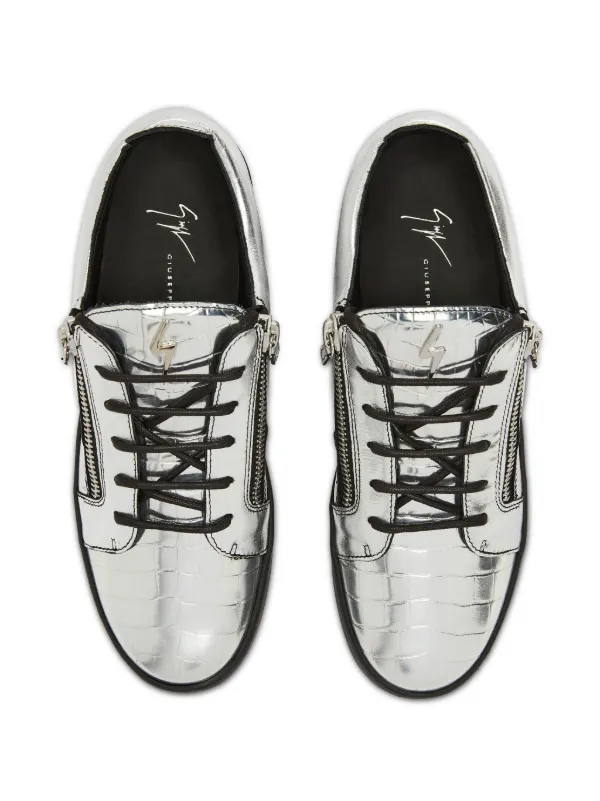 Giuseppe Zanotti Frankie double-zip low-to Sneakers | Silver