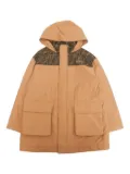 FENDI logo-print coat - Brown