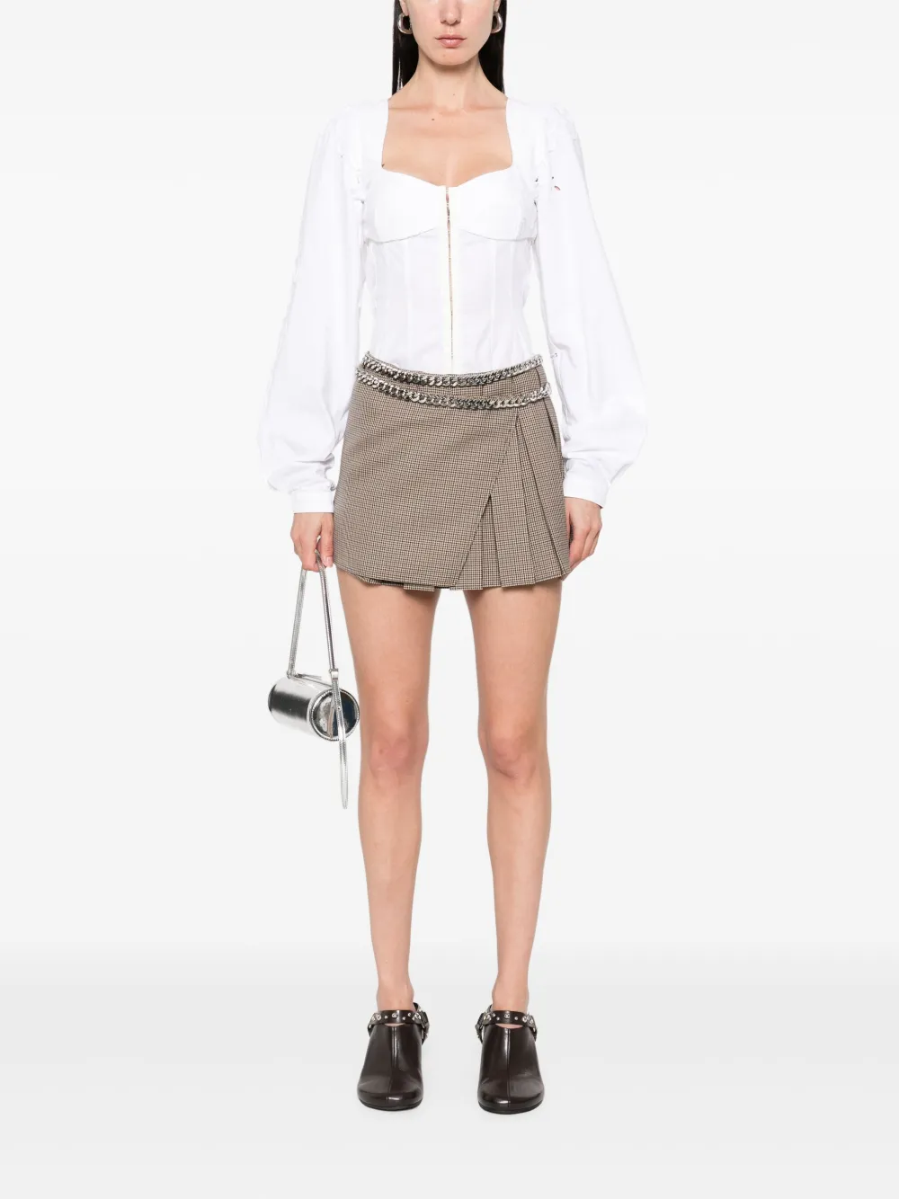 Stella McCartney Rok met pied-de-poule print - Bruin