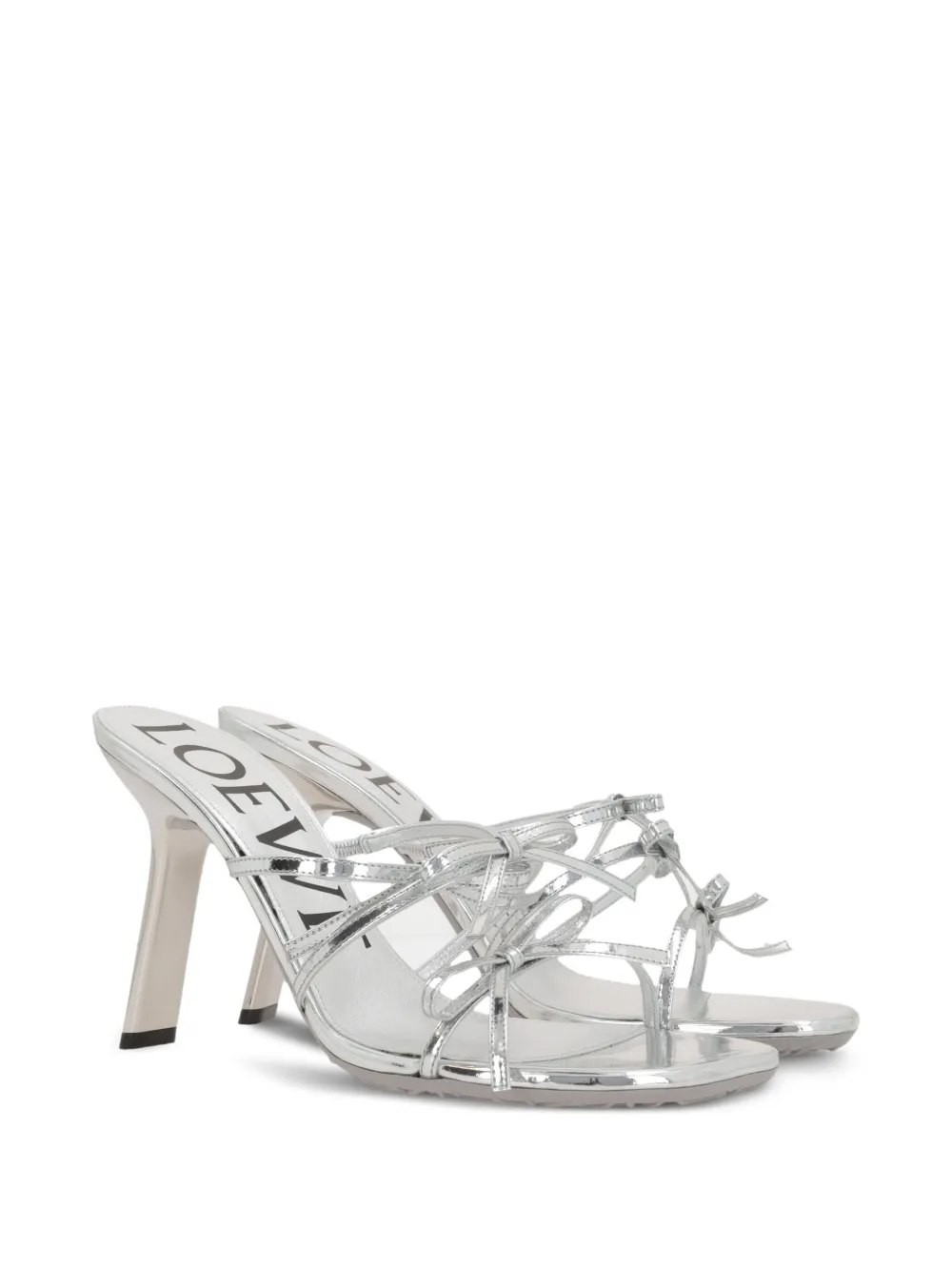 LOEWE 90 mm Petal sandalen Zilver