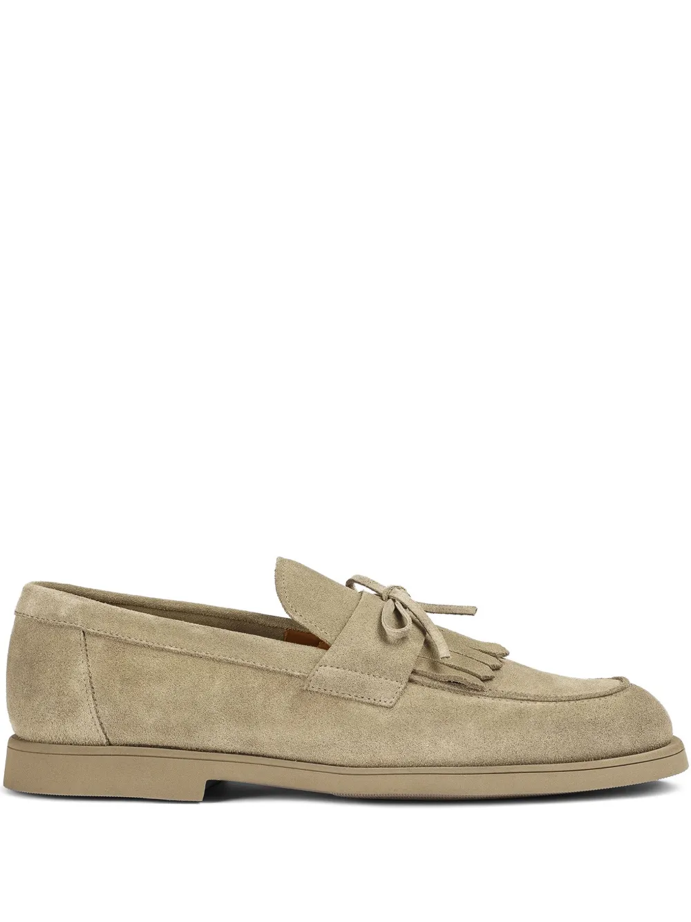 Doucal's fringed suede loafers Neutrals