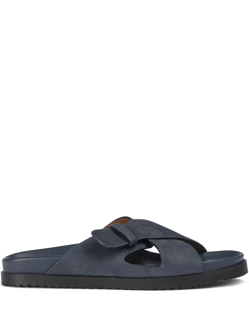 cross-strap leather sandals