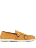Doucal's suede double-buckle monk shoes - Yellow