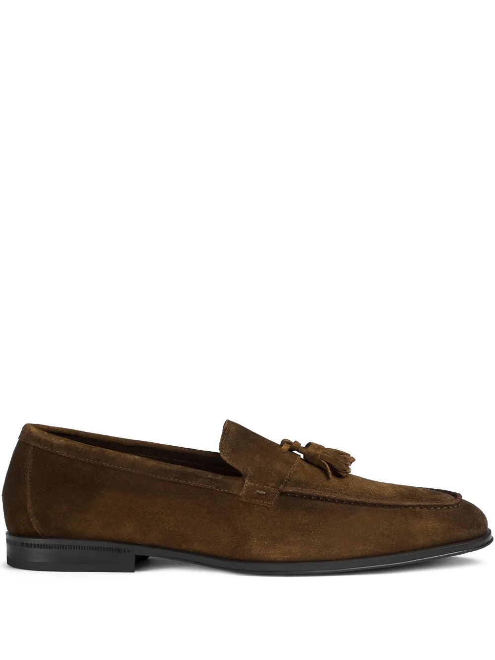 Doucal's tassel-detail suede loafers Brown