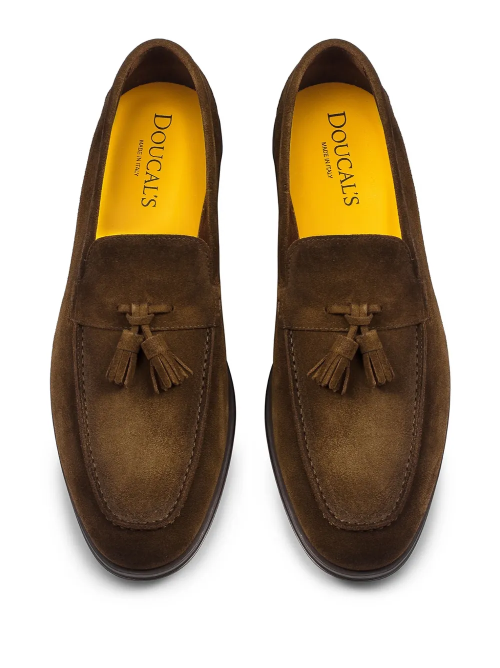 Doucal's tassel-detail suede loafers Brown