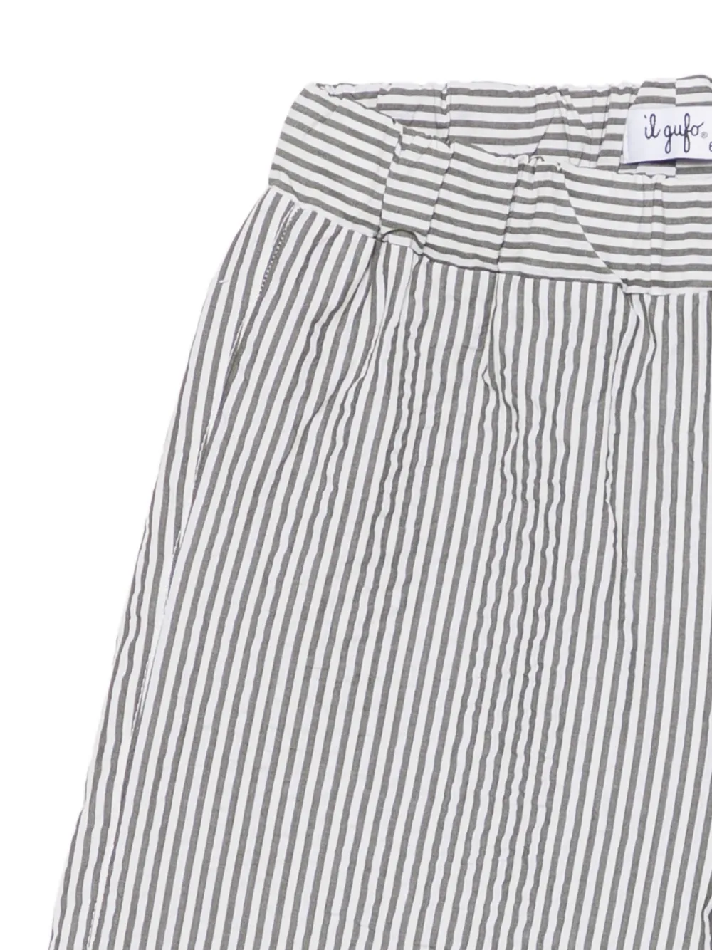 Il Gufo Gestreepte shorts set Wit