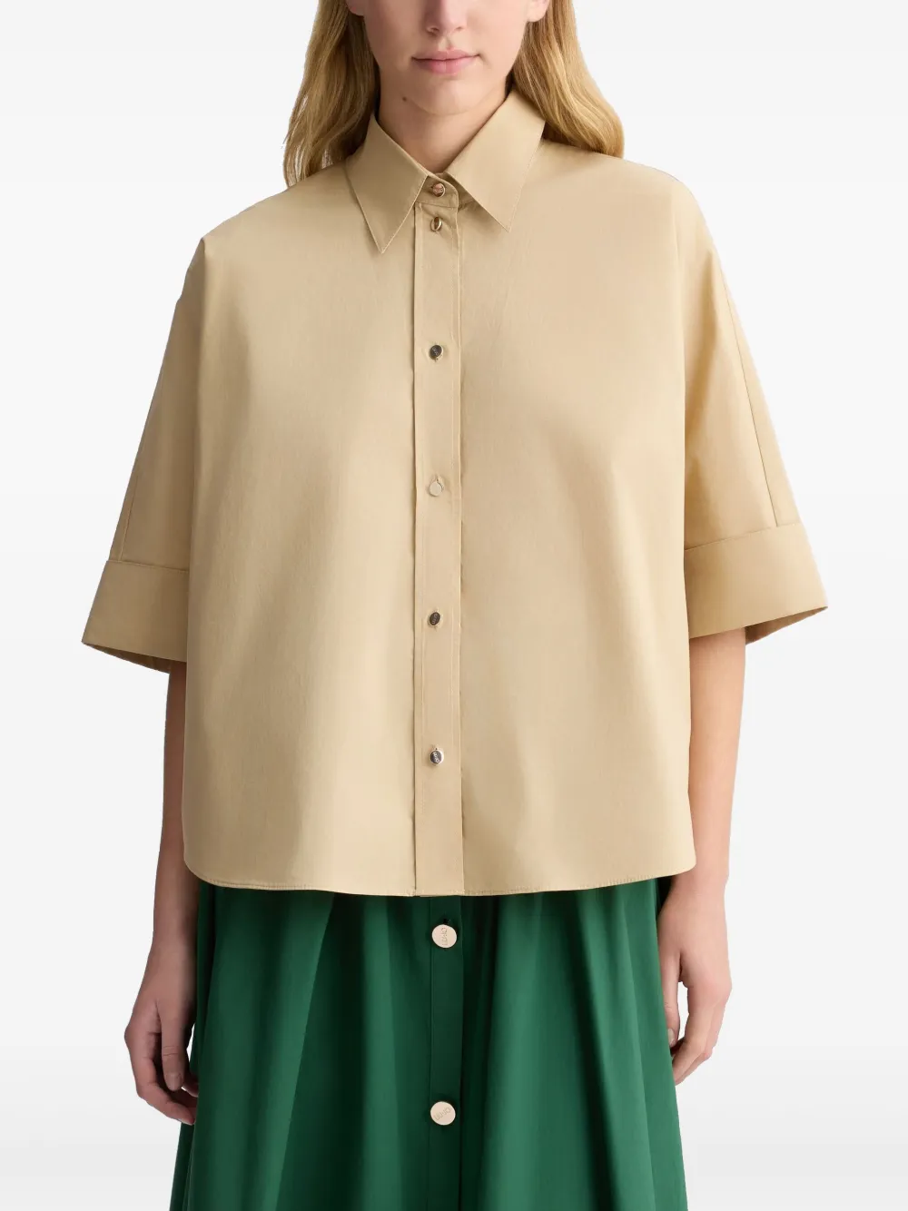 LIU JO Katoenen boxy blouse Beige