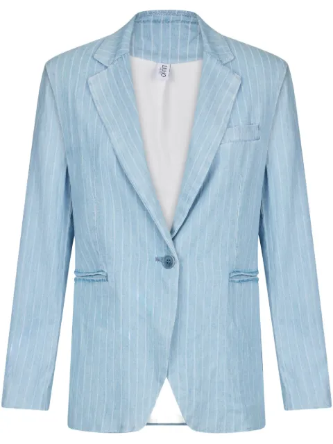 LIU JO blazer de mezclilla a rayas diplomáticas