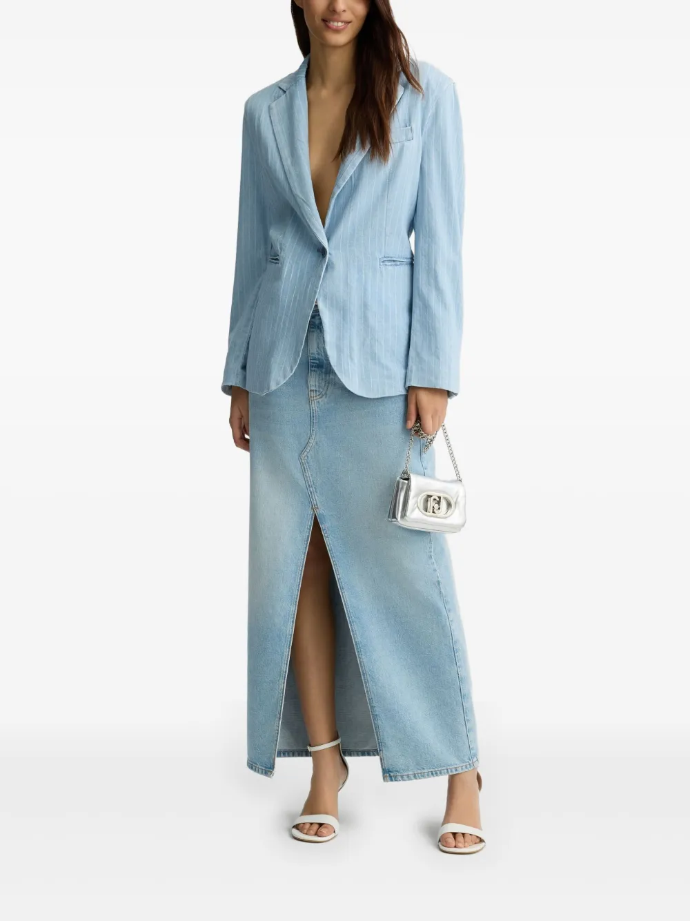 LIU JO pinstripe pattern denim blazer | Denim Jackets | Image 2