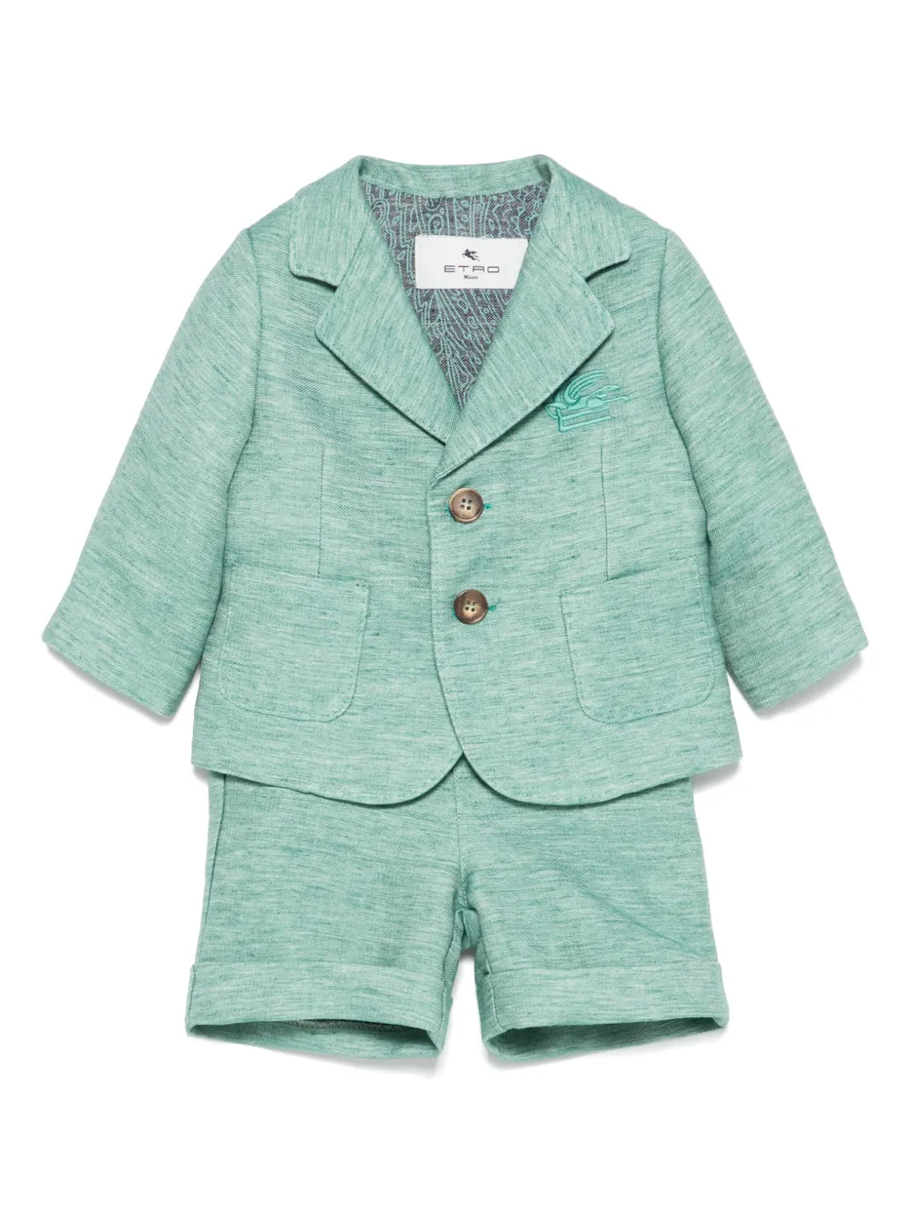 ETRO KIDS Short met mélange-effect Groen