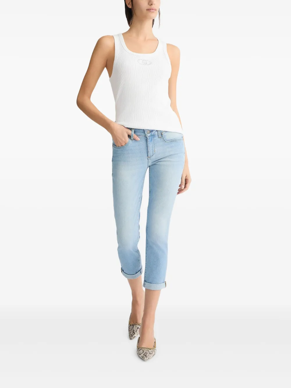 LIU JO Cropped skinny jeans - Blauw