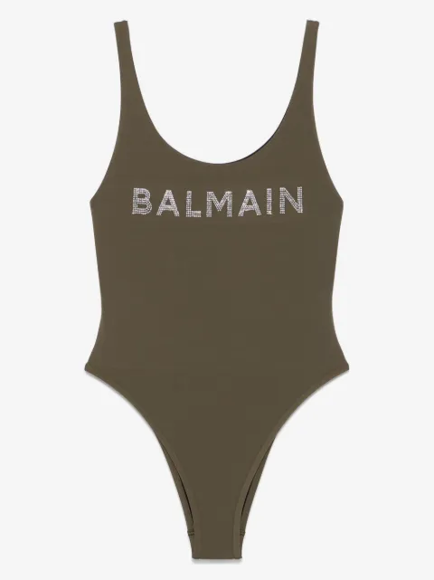 Balmain logo-appliqué swimsuit