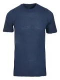 120% Lino mélange-effect crew-neck T-shirt - Blue