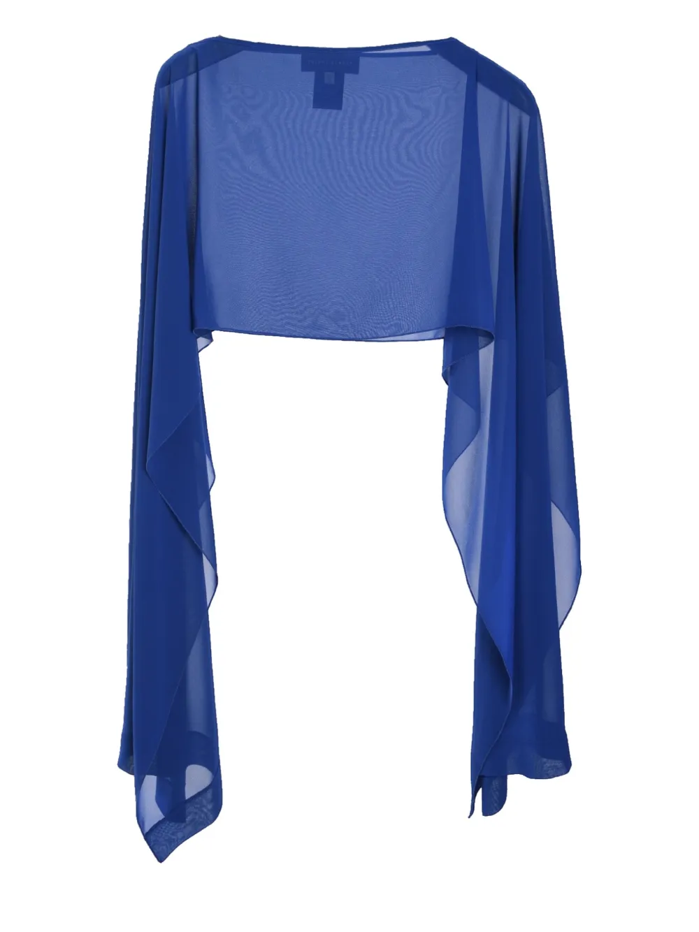 Talbot Runhof Georgette cape Blauw