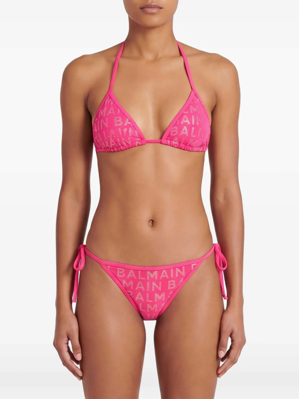 Balmain Bikini met logoprint Roze