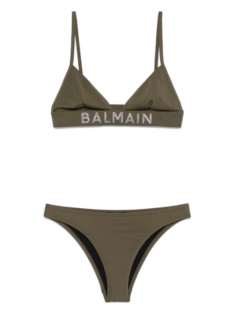 Balmain bikini con aplique del logo