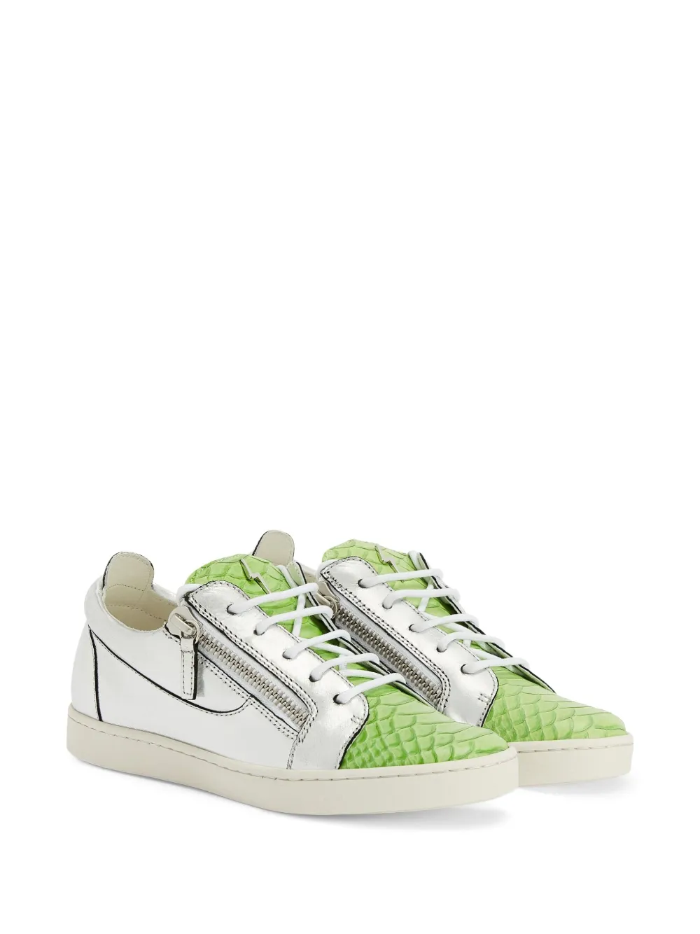 Giuseppe Zanotti Nicki metallic leather zip-detail sneakers | Low-Tops | Image 2