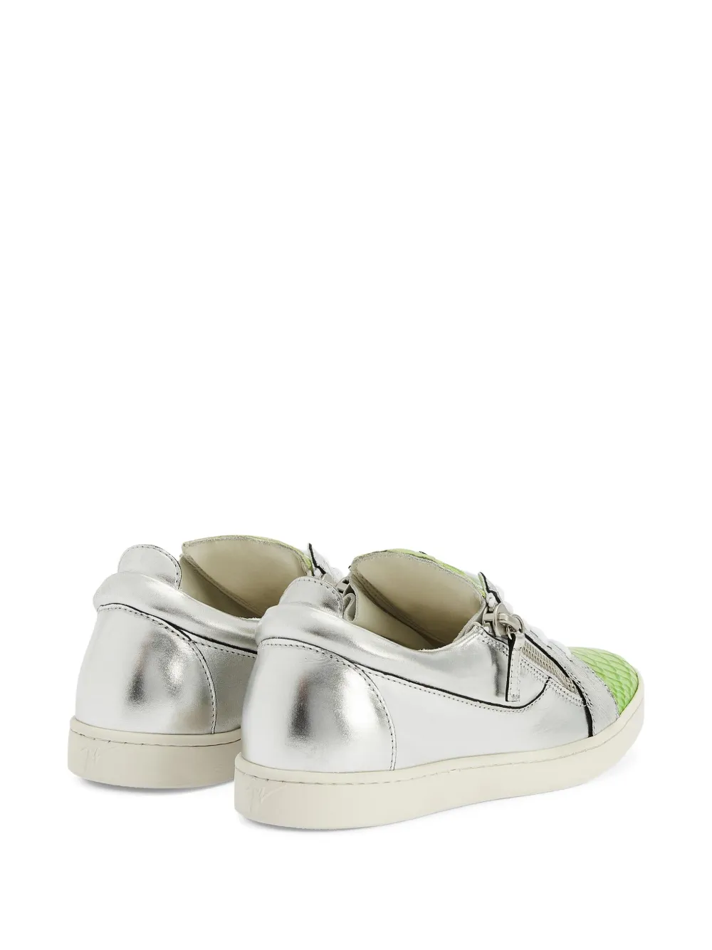 Giuseppe Zanotti Nicki metallic leather zip-detail sneakers Grey