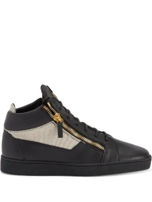 Giuseppe Zanotti Kriss Velvet mid-top Sneakers | Blue | FARFETCH JO