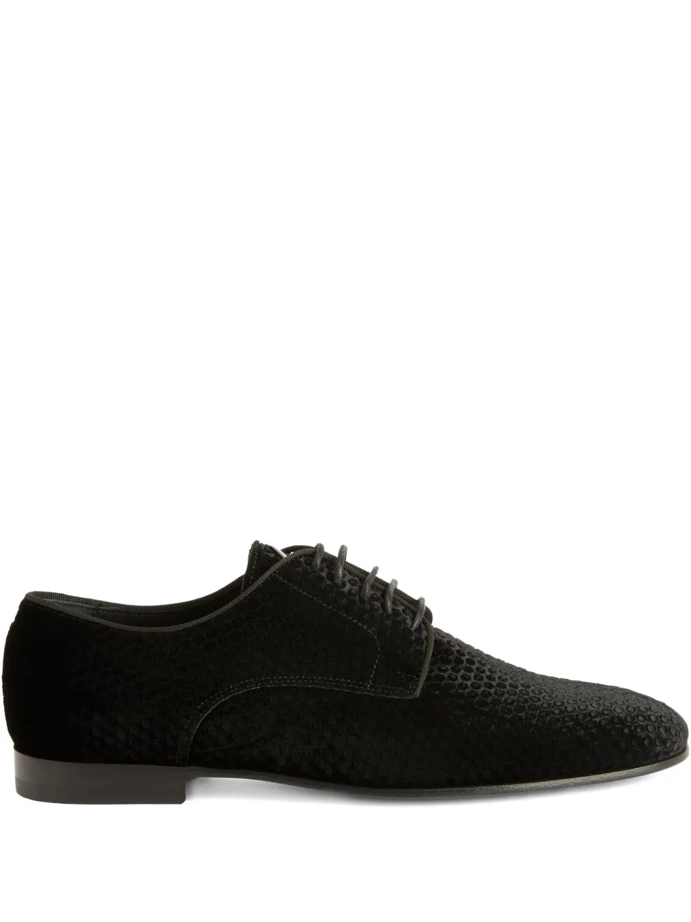 Giuseppe Zanotti Melithon lace-up velvet derby shoes Black
