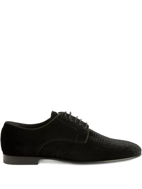 Giuseppe Zanotti Melithon lace-up velvet derby shoes