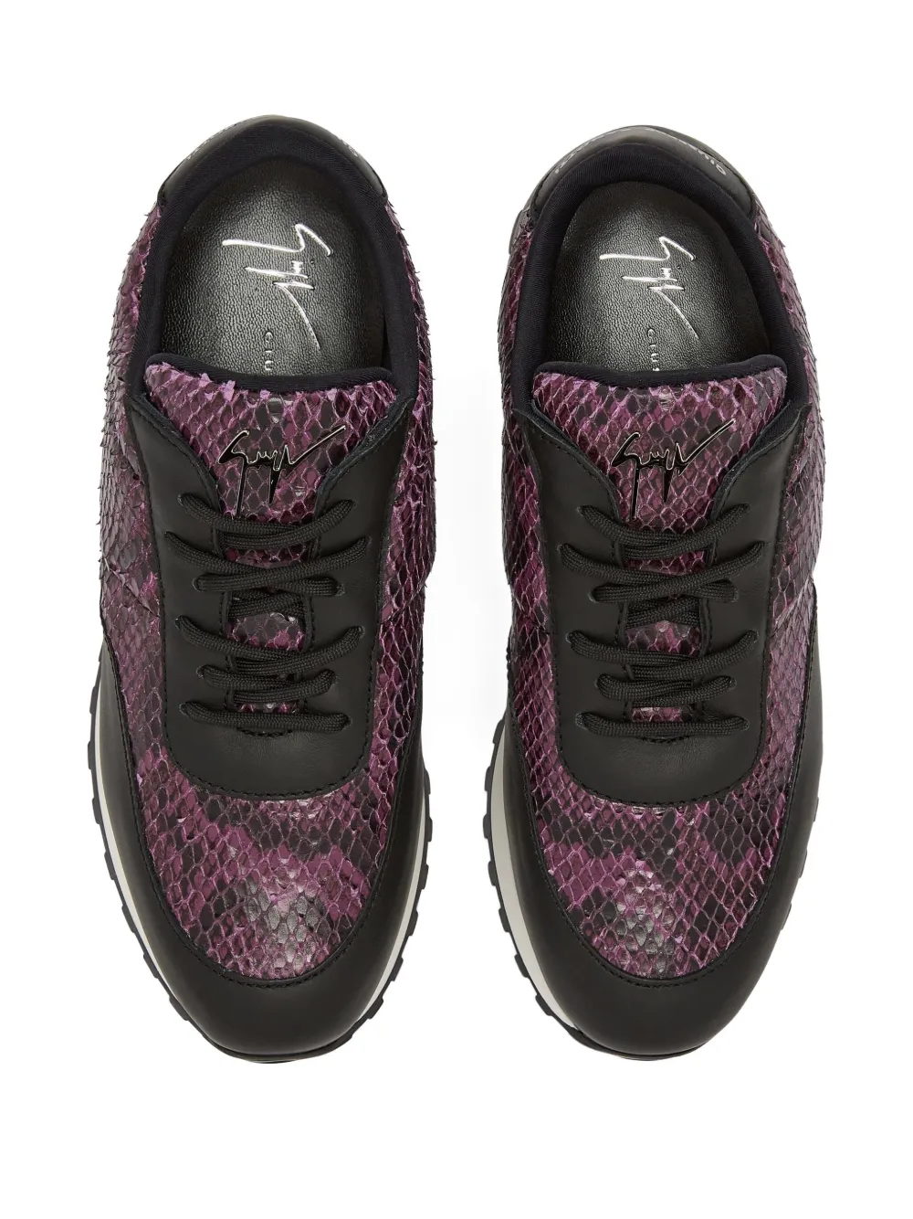 Giuseppe Zanotti Jimi snakeskin leather sneakers Black