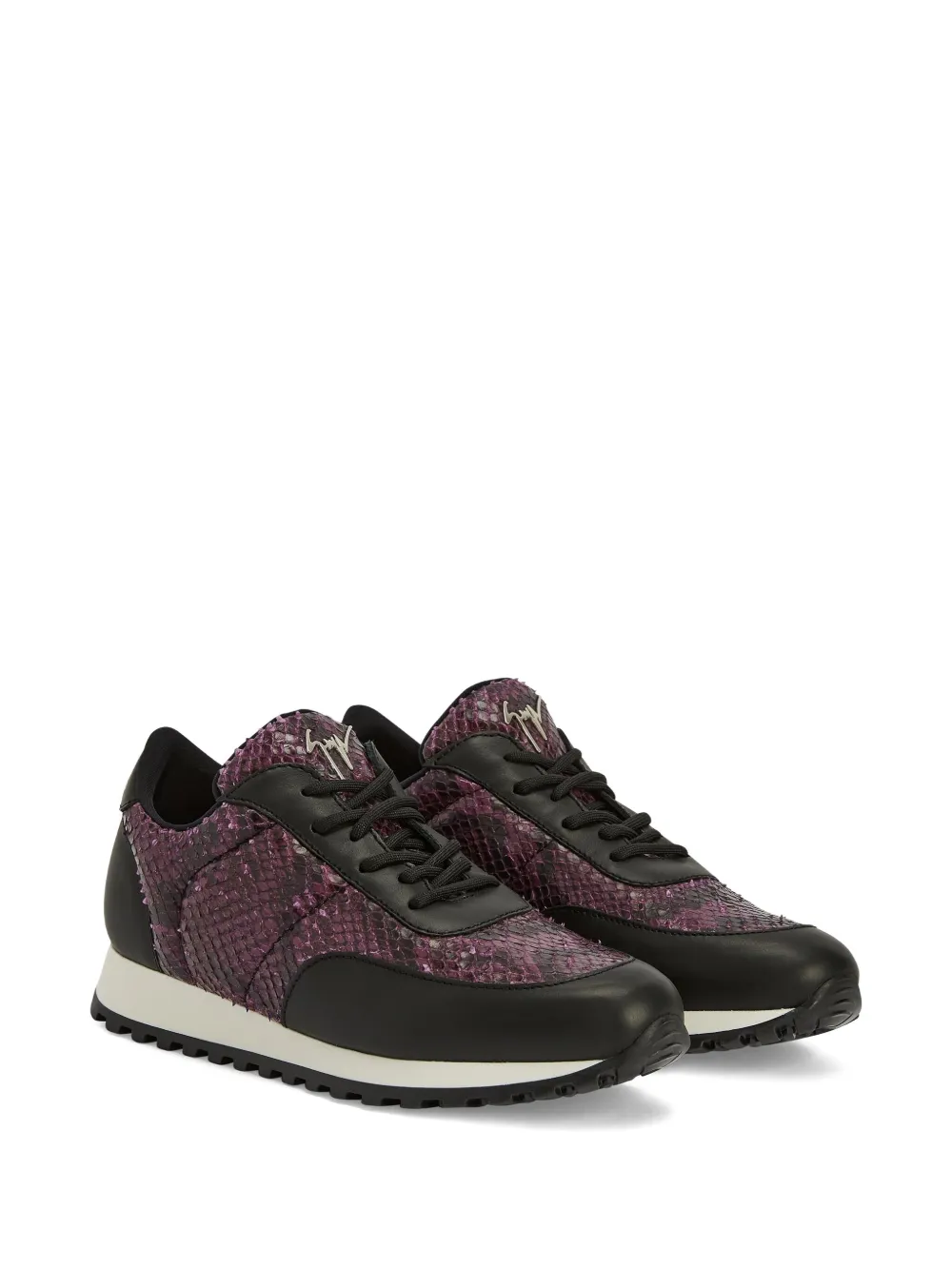 Giuseppe Zanotti Jimi snakeskin leather sneakers Black