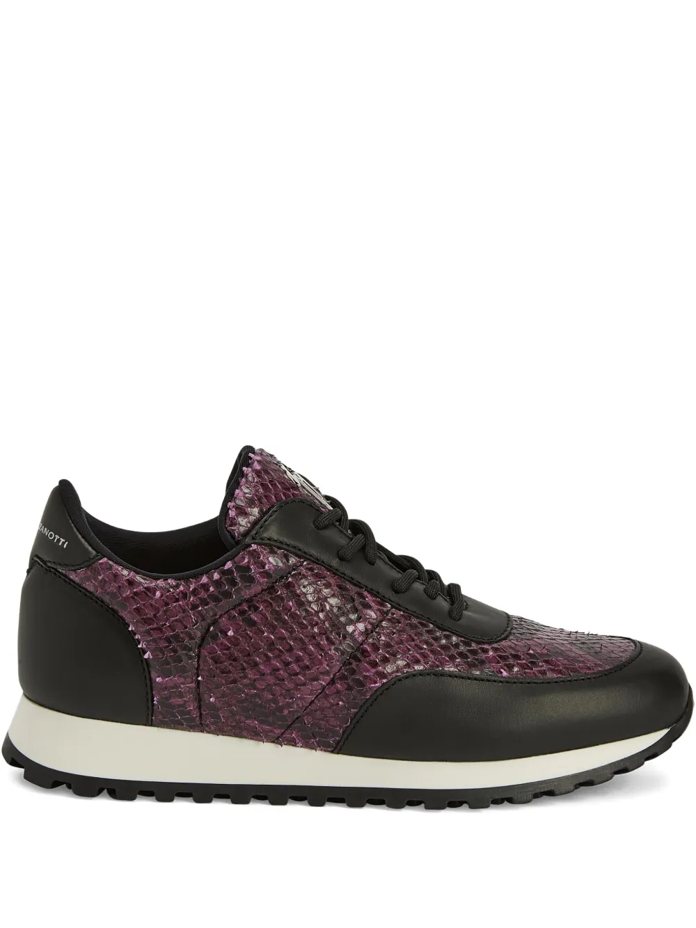 Giuseppe Zanotti Jimi snakeskin leather sneakers Zwart