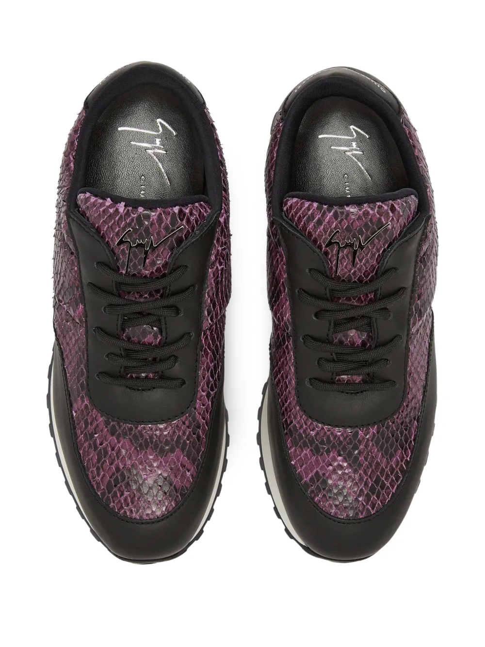 Giuseppe Zanotti Jimi snakeskin leather sneakers Black