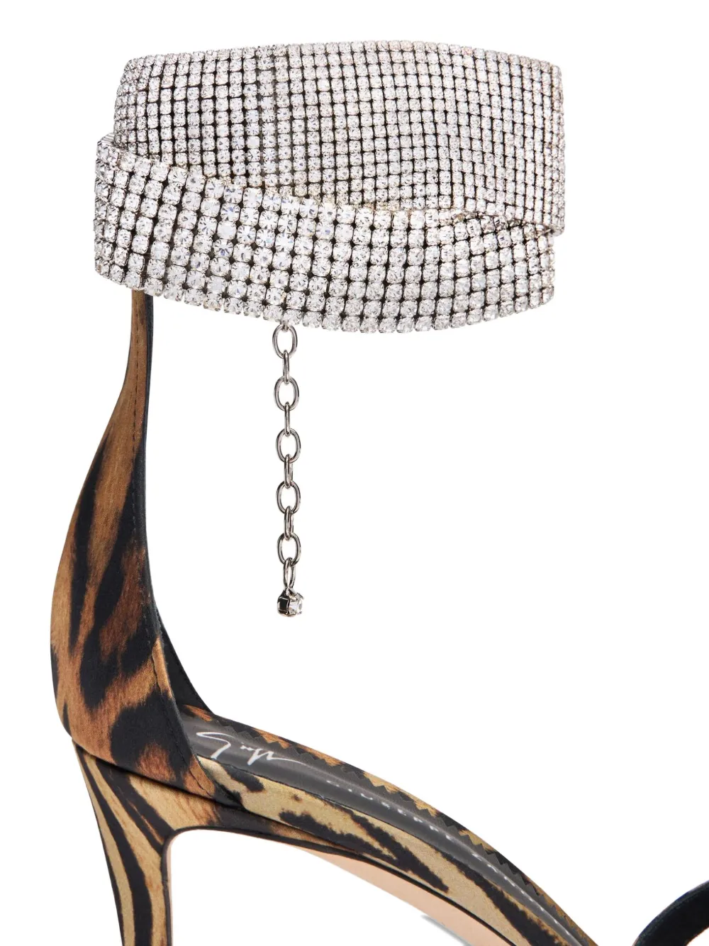 Giuseppe Zanotti 85mm Janell crystal-embellished leopard-print sandals Brown