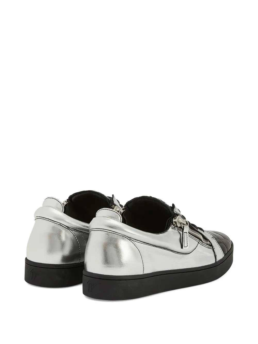 Giuseppe Zanotti Frankie metallic crocodile-effect sneakers Grey