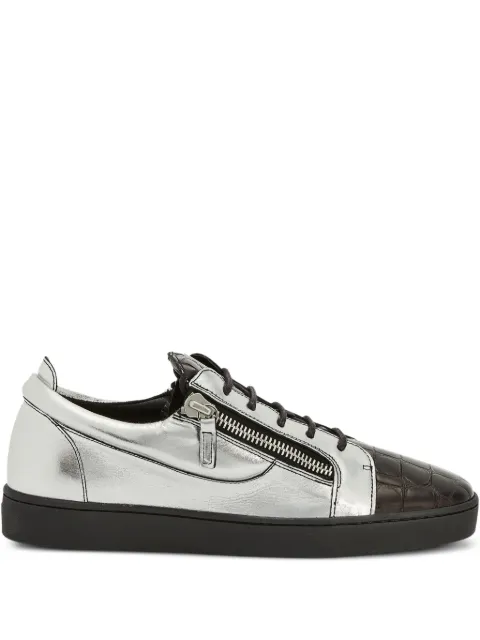 Giuseppe Zanotti Frankie metallic crocodile-effect sneakers