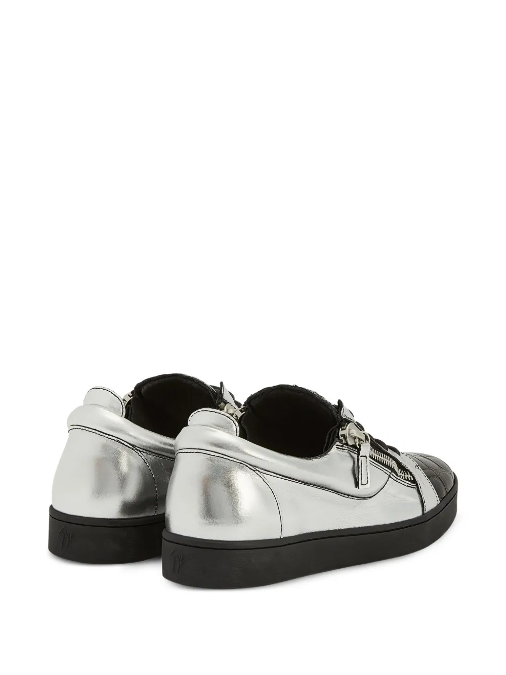 Giuseppe Zanotti Frankie metallic crocodile-effect sneakers Grey