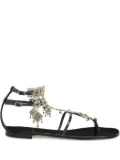 Giuseppe Zanotti Amira embellished leather flat sandals - Purple