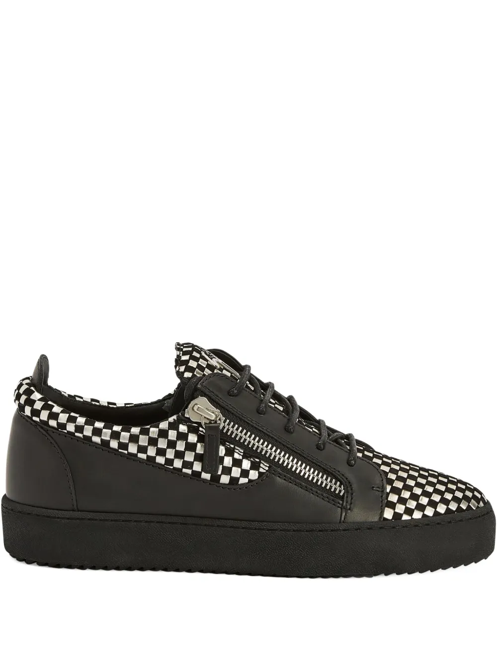 Giuseppe Zanotti Frankie checked leather sneakers Black