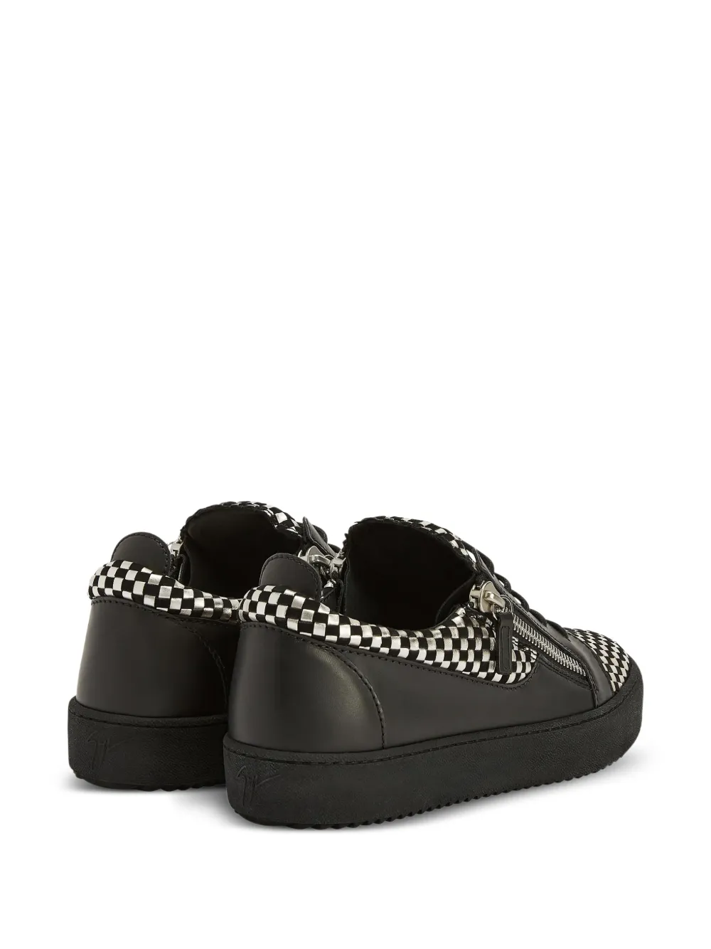Giuseppe Zanotti Frankie checked leather sneakers Zwart
