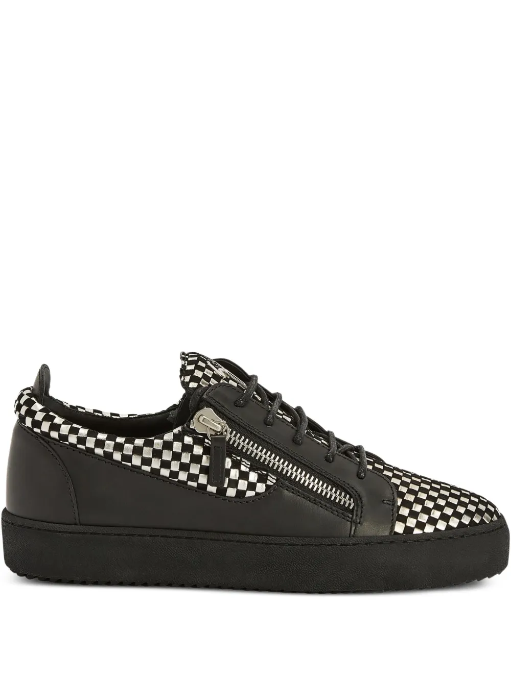 Giuseppe Zanotti Frankie checked leather sneakers Black