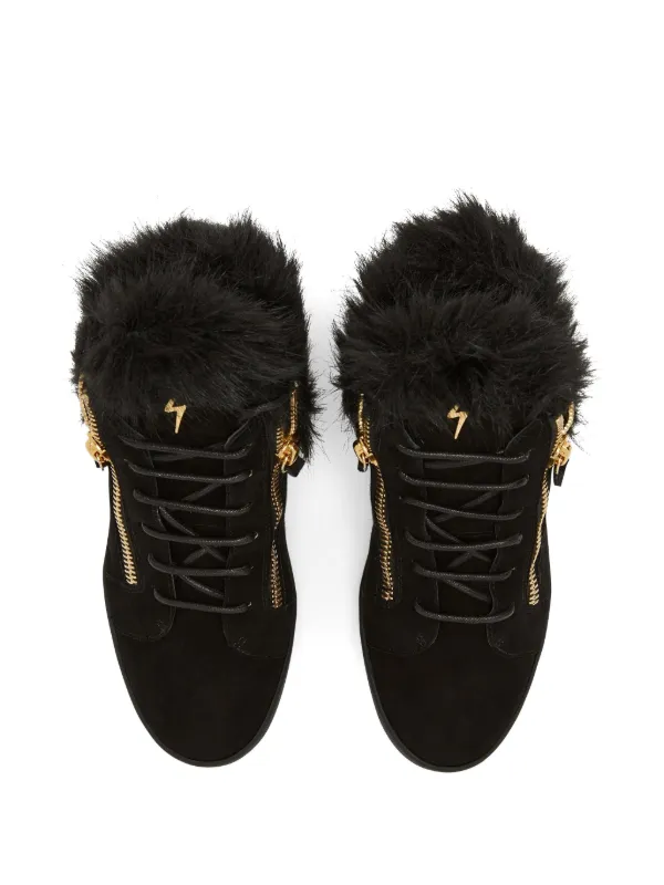 Giuseppe Zanotti Kriss fur-trimmed zip-up Sneakers | Black | FARFETCH