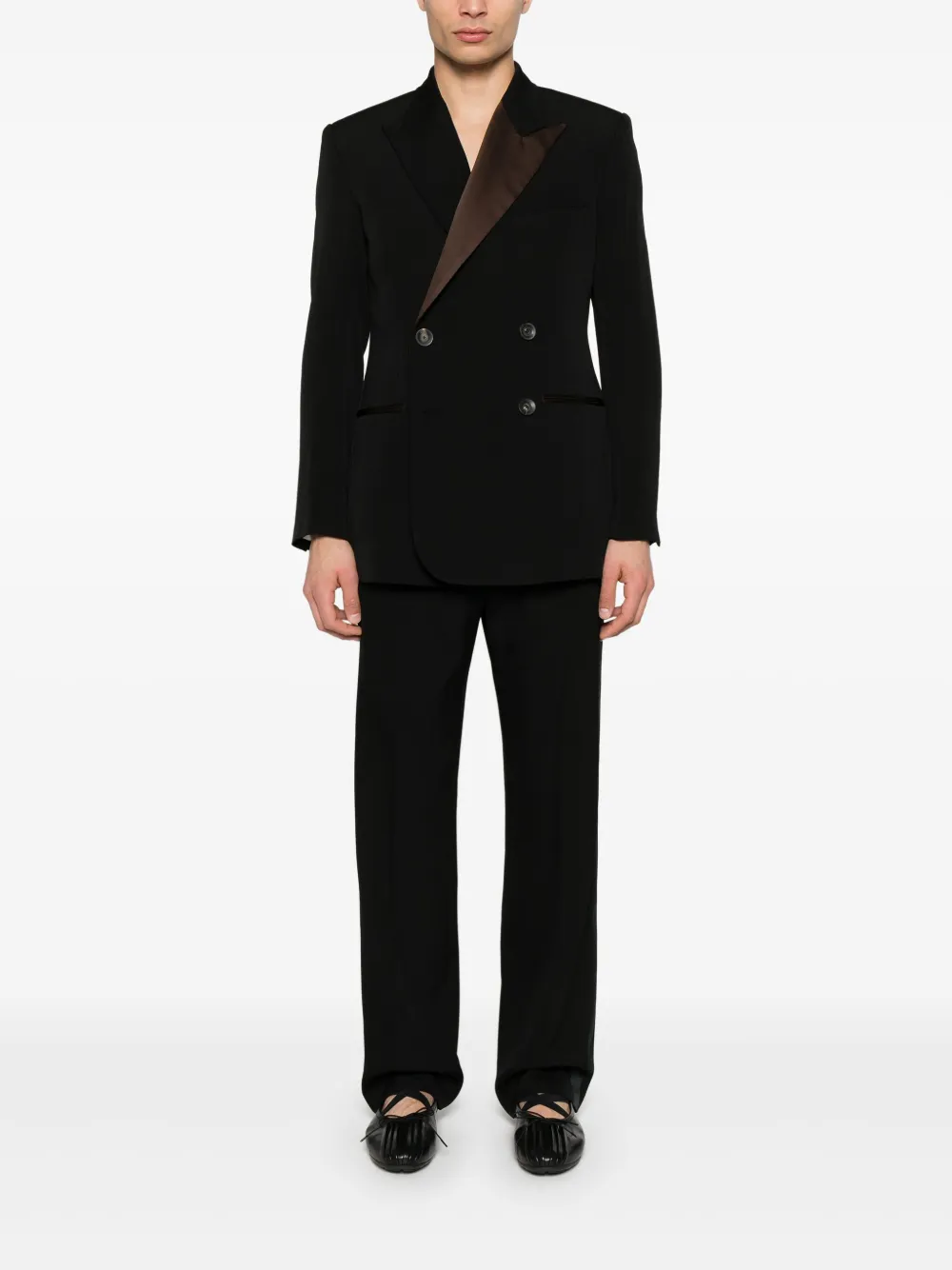 Wales Bonner grain de poudre tuxedo blazer - Zwart