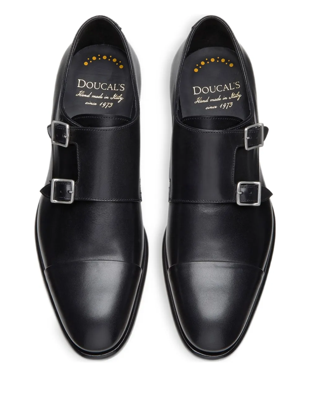 Doucal's double-buckle leather shoes Black