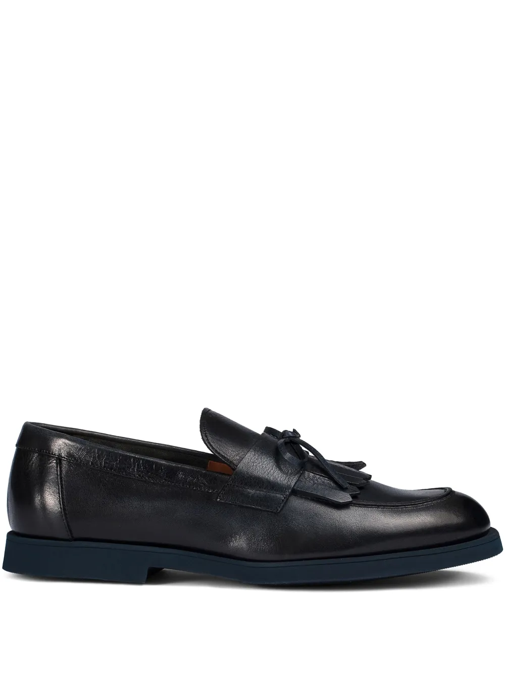 Doucal's fringed leather loafers Blue