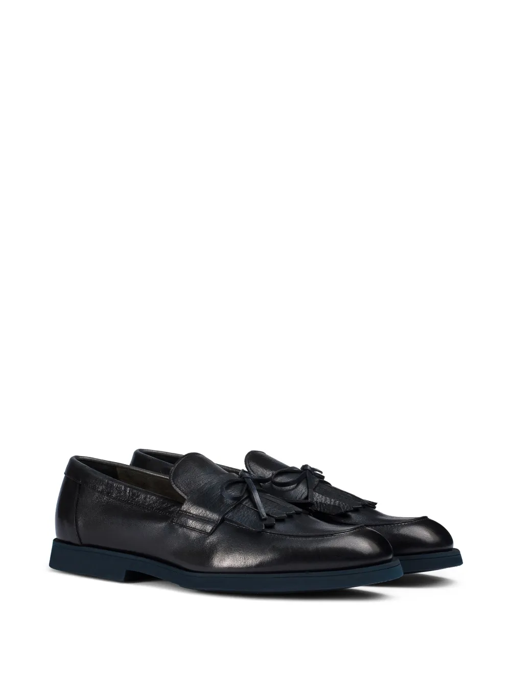 Doucal's fringed leather loafers Blue