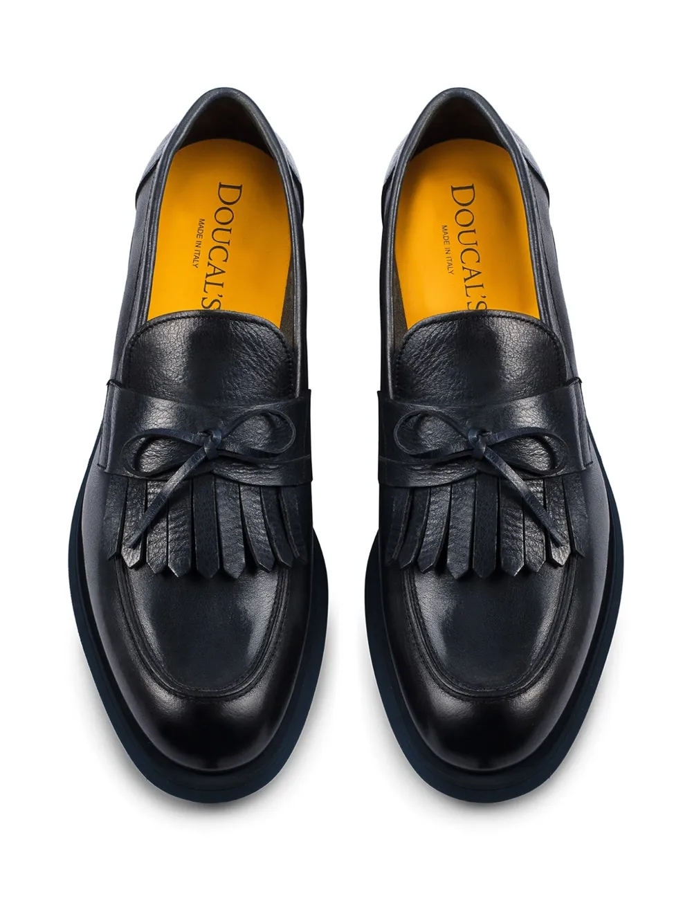 Doucal's fringed leather loafers Blue