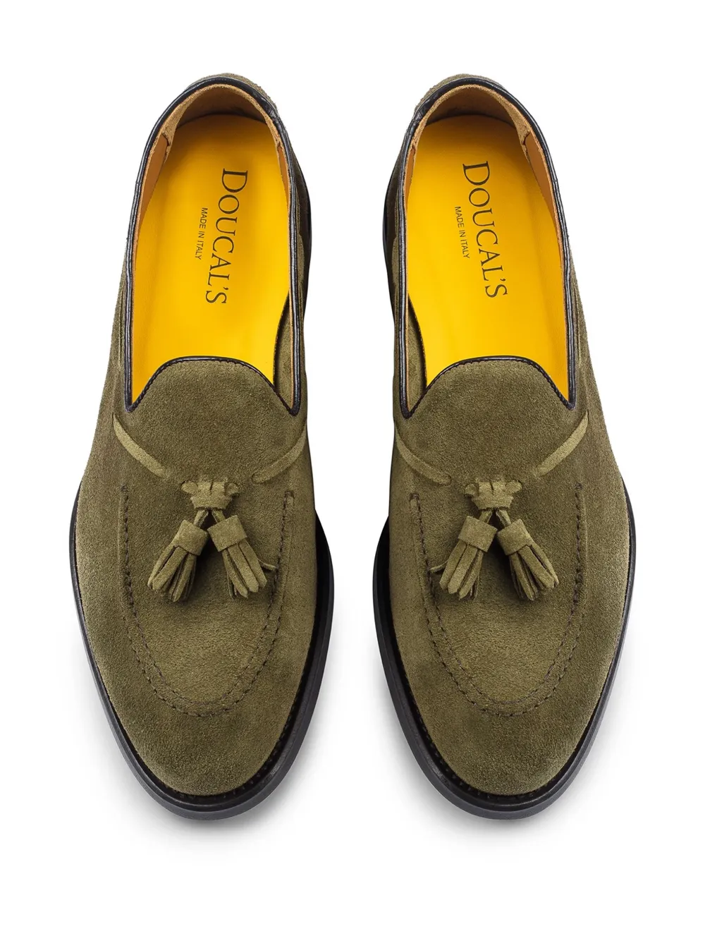 Doucal's tassel-detail suede loafers Green