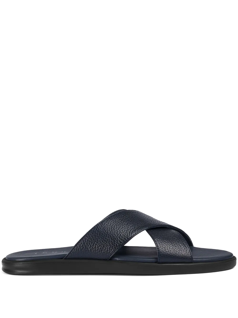 Doucal's crossover leather slides | Blue | Image 1