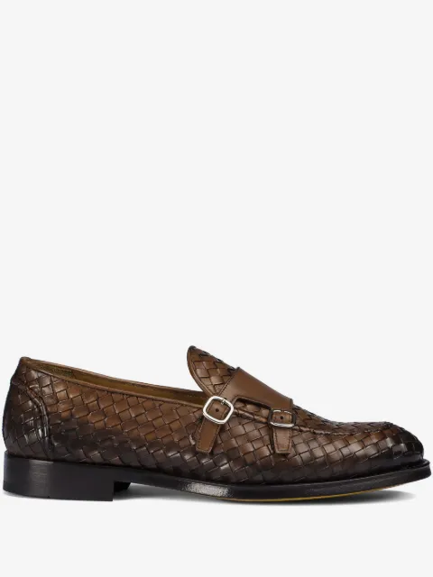 Doucal's leather double-buckle monk shoes